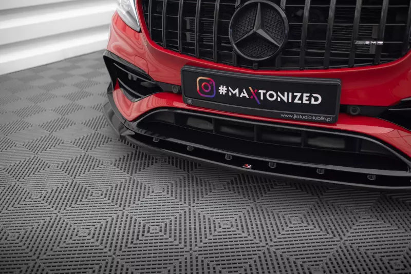 Maxton Design Frontlippe V.1 für Mercedes-Benz A45 Aero W176 Facelift Hochglanz schwarz – Ansicht 3