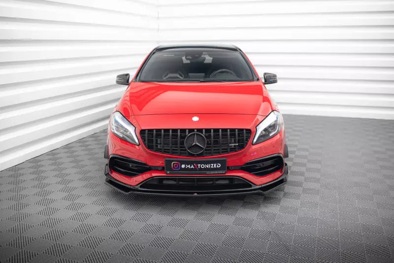 Maxton Design Frontlippe V.2 für Mercedes-Benz A45 Aero W176 Facelift Hochglanz schwarz – Ansicht 2