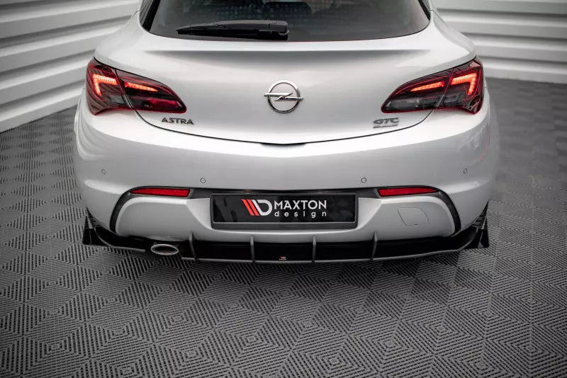 Maxton Design Street Pro Heckdiffusor für Opel Astra GTC OPC-Line J schwarz matt mit Hochglanz Flaps – Ansicht 2