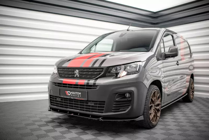 Maxton Design Frontlippe für Peugeot Partner Mk3 Hochglanz schwarz – Ansicht 1