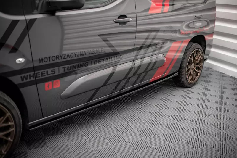 Maxton Design Seitenschweller (Paar) für Peugeot Partner Mk3 Hochglanz schwarz – Ansicht 1