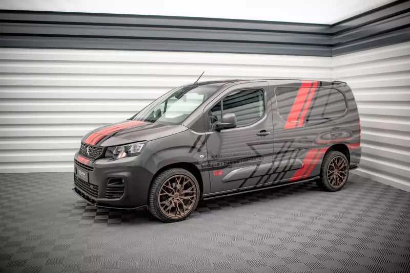 Maxton Design Seitenschweller (Paar) für Peugeot Partner Mk3 Hochglanz schwarz – Ansicht 3