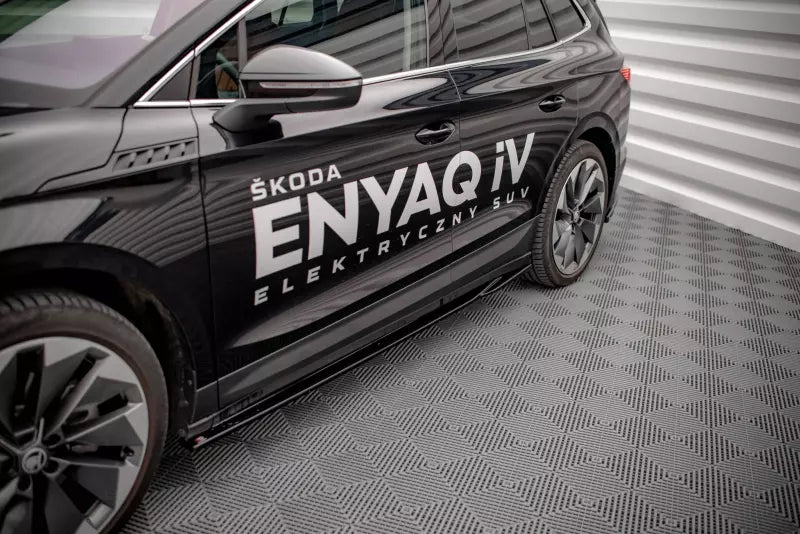 Maxton Design Seitenschweller (Paar) für Skoda Enyaq iV Hochglanz schwarz – Ansicht 1