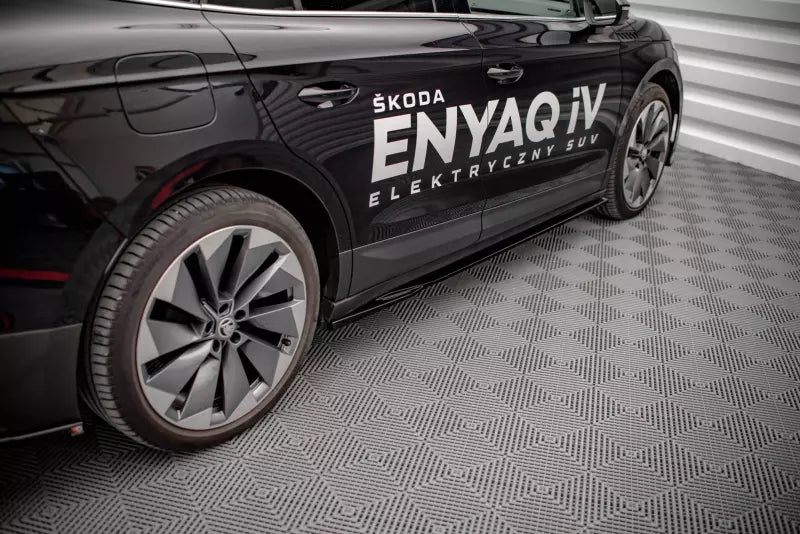 Maxton Design Seitenschweller (Paar) für Skoda Enyaq iV Hochglanz schwarz – Ansicht 2