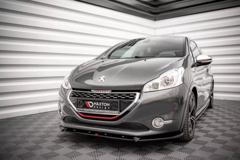 Maxton Design Frontlippe V.2 für Peugeot 208 GTi Mk1 Hochglanz schwarz – Ansicht 1