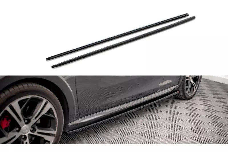 Maxton Design Seitenschweller (Paar) für Peugeot 208 GTi Mk1 Hochglanz schwarz – Ansicht 2