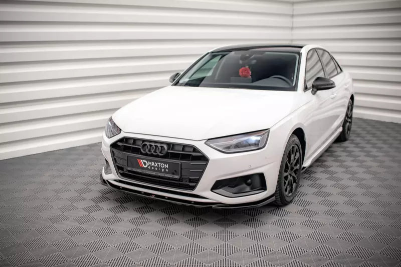 Maxton Design Frontlippe V.2 für Audi A4 B9 Facelift Hochglanz schwarz – Ansicht 1