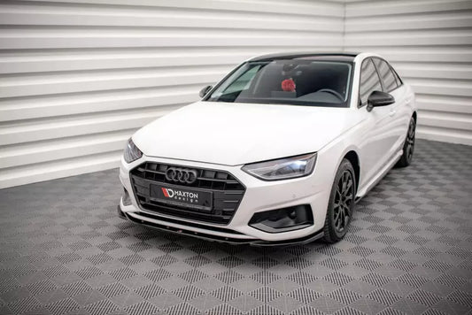 Maxton Design Frontlippe V.2 für Audi A4 B9 Facelift Hochglanz schwarz – Ansicht 1