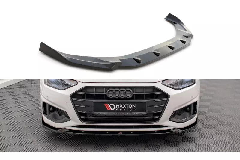 Maxton Design Frontlippe V.1 für Audi A4 B9 Facelift Hochglanz schwarz – Ansicht 1