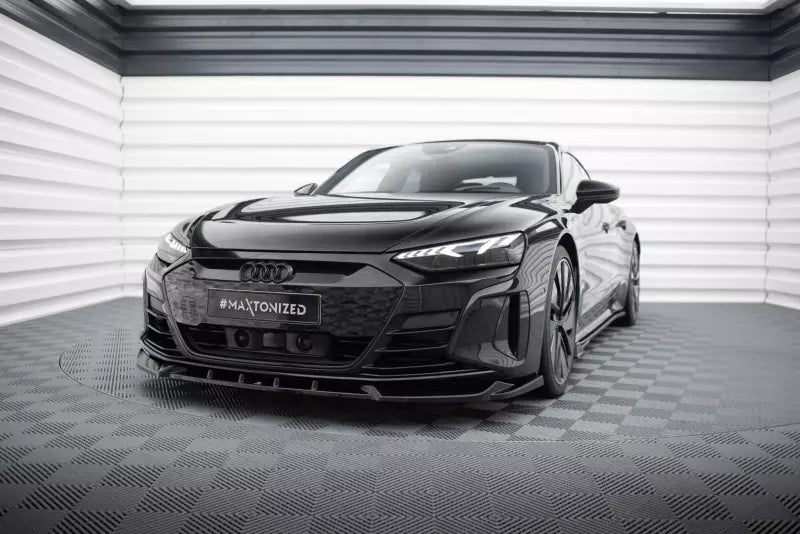 Maxton Design Frontlippe V.1 für Audi e-Tron GT / RS GT Mk1 Hochglanz schwarz – Ansicht 1