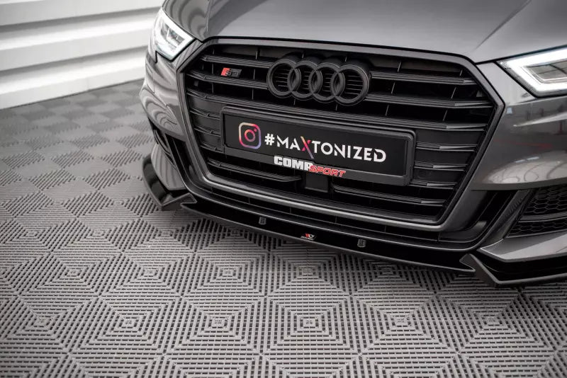 Maxton Design Frontlippe V.1 für Audi S3 Sportback 8V Facelift Hochglanz schwarz – Ansicht 3