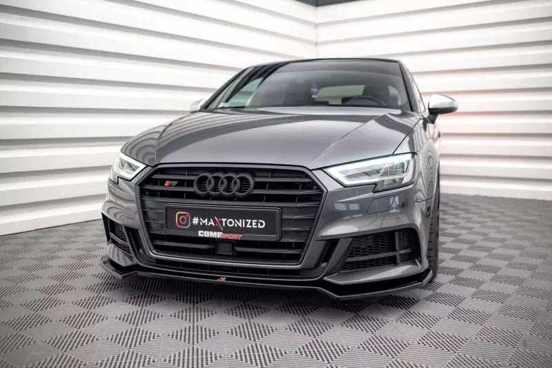 Maxton Design Frontlippe V.2 für Audi S3 Sportback 8V Facelift Hochglanz schwarz – Ansicht 1