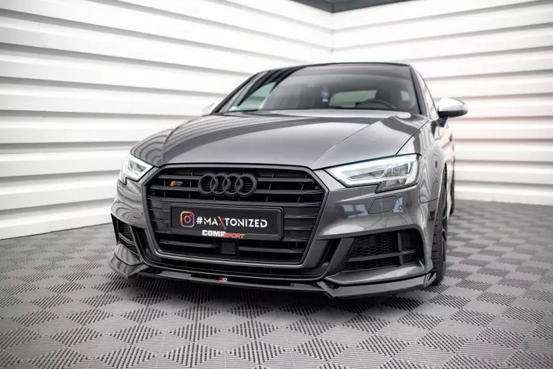 Maxton Design Frontlippe V.3 für Audi S3 Sportback 8V Facelift Hochglanz schwarz – Ansicht 1