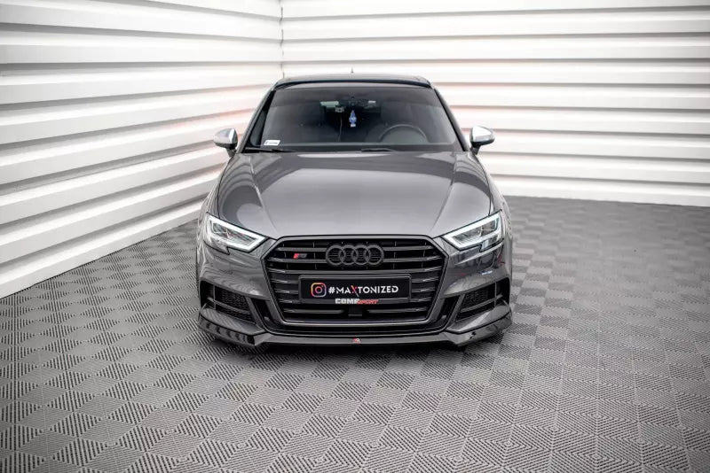 Maxton Design Frontlippe V.3 für Audi S3 Sportback 8V Facelift Hochglanz schwarz – Ansicht 2