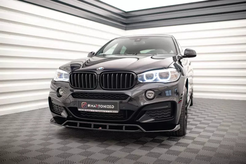 Maxton Design Frontlippe V.2 für BMW X6 M-Paket F16 Hochglanz schwarz – Ansicht 1