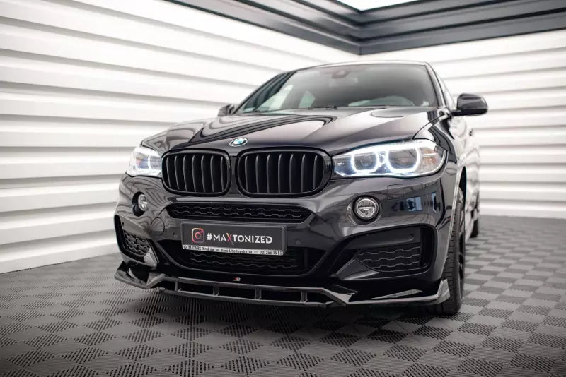 Maxton Design Frontlippe V.3 für BMW X6 M-Paket F16 Hochglanz schwarz – Ansicht 1
