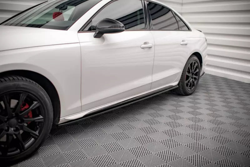 Maxton Design Seitenschweller (Paar) für Audi A4 B9 Facelift Hochglanz schwarz – Ansicht 1