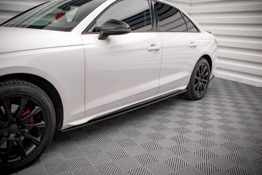 Maxton Design Seitenschweller (Paar) für Audi A4 B9 Facelift Hochglanz schwarz – Ansicht 1