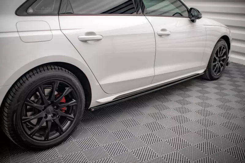 Maxton Design Seitenschweller (Paar) für Audi A4 B9 Facelift Hochglanz schwarz – Ansicht 2