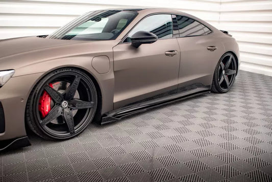 Maxton Design Seitenschweller (Paar) V.2 für Audi e-Tron GT / RS GT Mk1 Hochglanz schwarz – Ansicht 1
