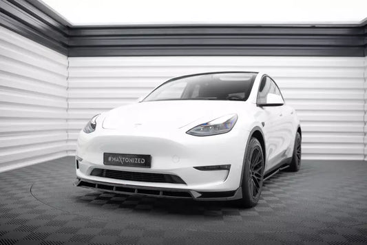 Maxton Design Frontlippe V.2 für Tesla Model Y Hochglanz schwarz – Ansicht 1