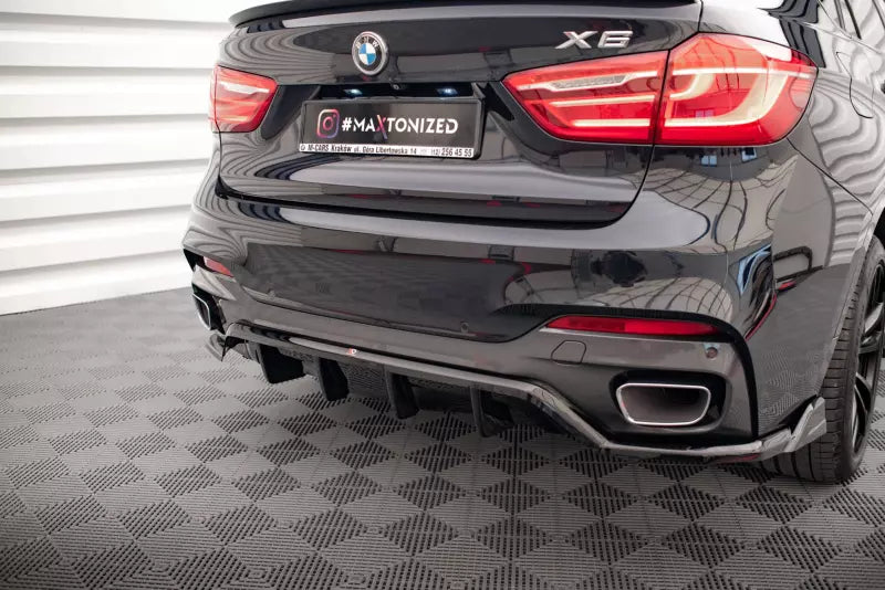 Maxton Design Heckdiffusor DTM Look für BMW X6 M-Paket F16 Hochglanz schwarz – Ansicht 1