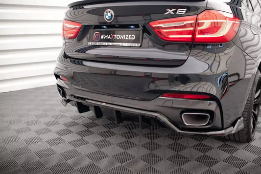 Maxton Design Heckdiffusor DTM Look für BMW X6 M-Paket F16 Hochglanz schwarz – Ansicht 1