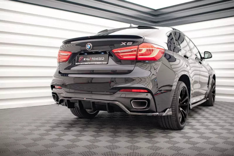 Maxton Design Heckdiffusor DTM Look für BMW X6 M-Paket F16 Hochglanz schwarz – Ansicht 4