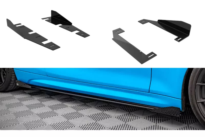 Maxton Design Street Pro Schweller Flaps BMW M2 F87 Hochglanz schwarz – Ansicht 1