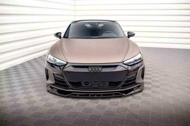 Maxton Design Frontlippe V.2 für Audi e-Tron GT / RS GT Mk1 Hochglanz schwarz – Ansicht 2