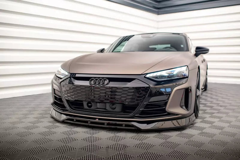 Maxton Design Frontlippe V.3 für Audi e-Tron GT / RS GT Mk1 Hochglanz schwarz – Ansicht 1