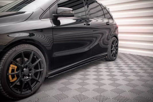 Maxton Design Seitenschweller (Paar) für Mercedes-Benz B W246 Facelift Hochglanz schwarz – Ansicht 1