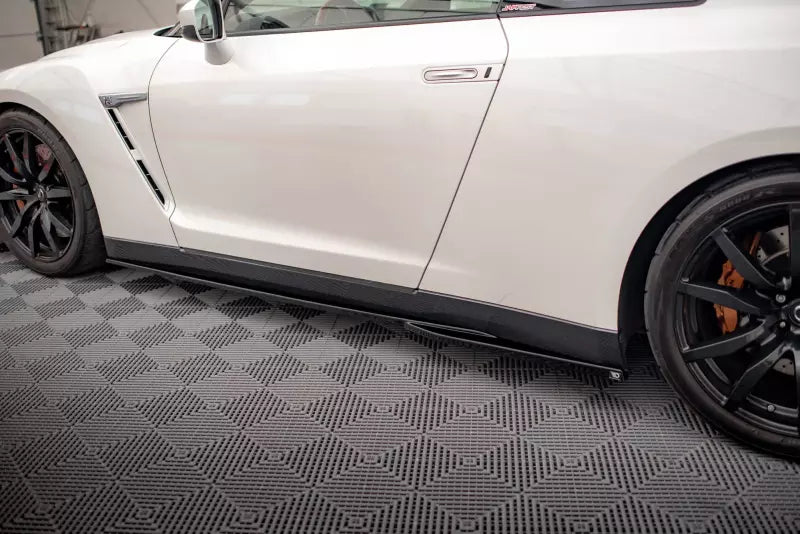 Maxton Design Seitenschweller (Paar) für Nissan GTR R35 Facelift Hochglanz schwarz – Ansicht 3