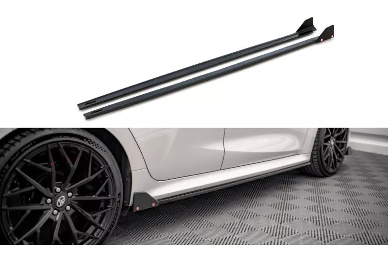 Maxton Design Seitenschweller (Paar) mit Flaps für Toyota Yaris Mk4 Hochglanz schwarz – Ansicht 2