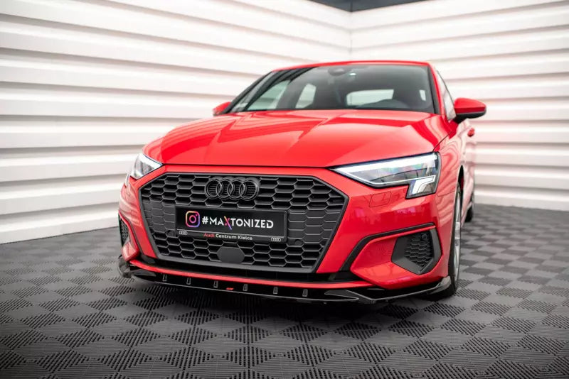 Maxton Design Frontlippe V.1 für Audi A3 8Y Hochglanz schwarz – Ansicht 1