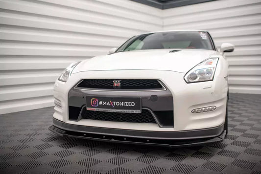 Maxton Design Frontlippe für Nissan GTR R35 Facelift Hochglanz schwarz – Ansicht 1