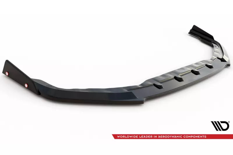 Maxton Design Frontlippe mit Flaps für Nissan GTR R35 Facelift Hochglanz schwarz – Ansicht 4
