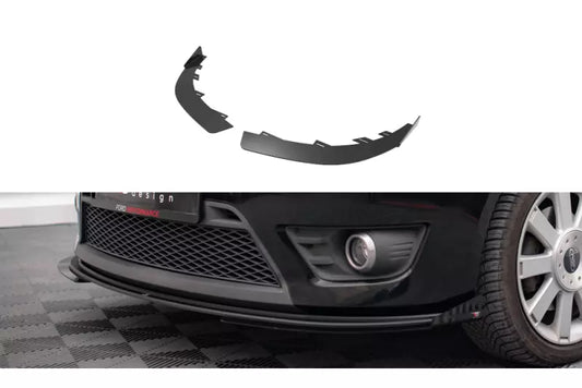 Maxton Design Street Pro Frontlippen Flaps für Ford Fiesta ST Mk6 Hochglanz schwarz – Ansicht 1