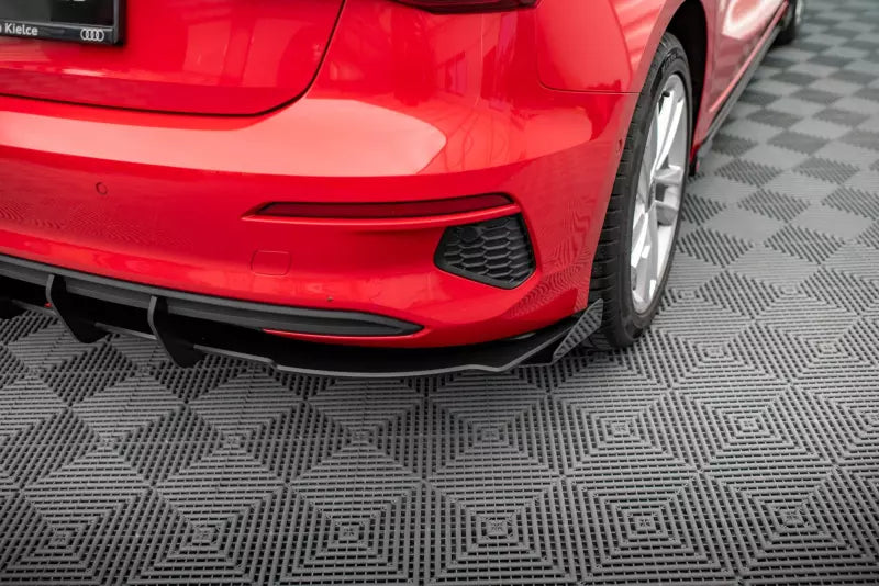 Maxton Design Street Pro Heckdiffusor für Audi A3 Sportback 8Y schwarz matt mit Hochglanz Flaps – Ansicht 3