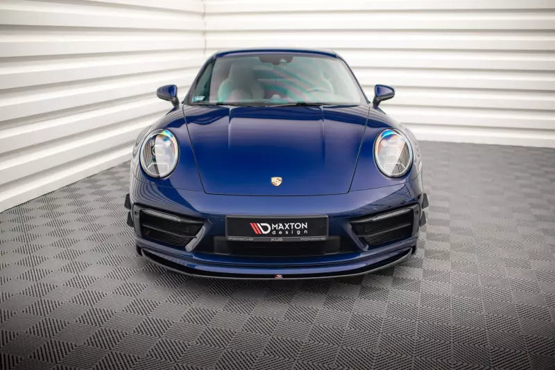 Maxton Design Frontlippe für Porsche 911 Carrera Aero 992 Hochglanz schwarz – Ansicht 1