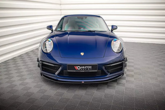 Maxton Design Frontlippe für Porsche 911 Carrera Aero 992 Hochglanz schwarz – Ansicht 1