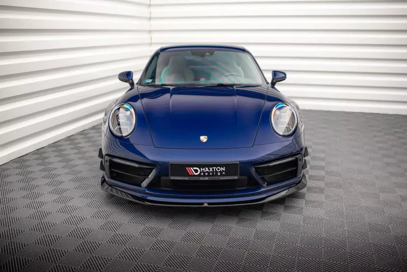Maxton Design Frontlippe V.2 für Porsche 911 Carrera Aero 992 Hochglanz schwarz – Ansicht 1
