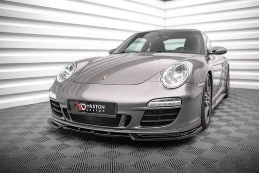 Maxton Design Frontlippe V.2 für Porsche 911 Carrera GTS 997 Facelift Hochglanz schwarz – Ansicht 1