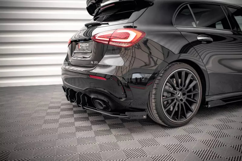 Maxton Design Street Pro Heckdiffusor Flaps Mercedes A35 AMG Hatchback Aero Pack W177 Hochglanz schwarz – Ansicht 2