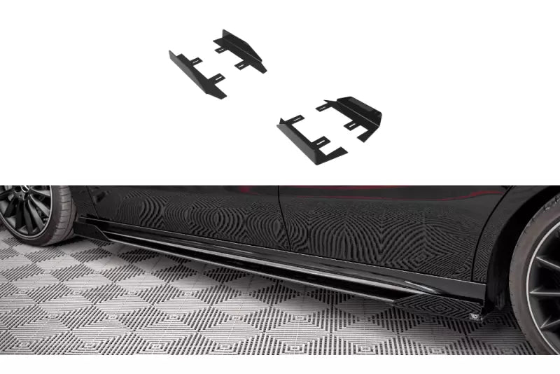 Maxton Design Street Pro Schweller Flaps Mercedes A35 AMG / AMG-Line Aero Pack W177 Hochglanz schwarz – Ansicht 1
