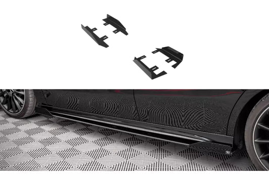 Maxton Design Street Pro Schweller Flaps Mercedes A35 AMG / AMG-Line Aero Pack W177 Hochglanz schwarz – Ansicht 1