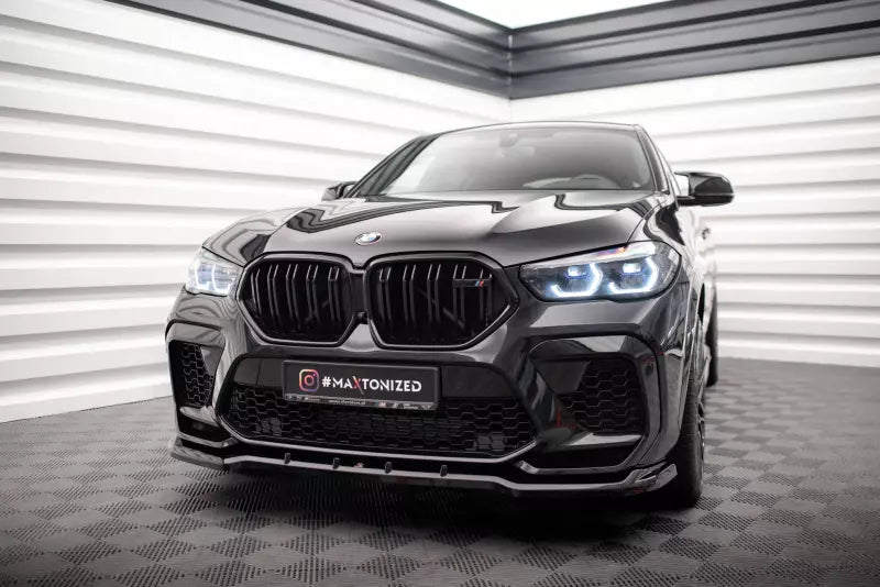 Maxton Design Frontlippe V.1 für BMW X6 M F96 Hochglanz schwarz – Ansicht 1