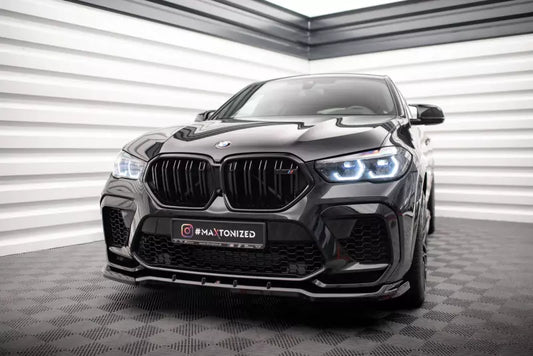 Maxton Design Frontlippe V.1 für BMW X6 M F96 Hochglanz schwarz – Ansicht 1