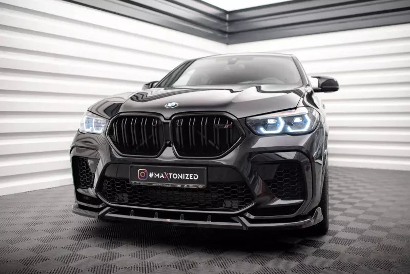 Maxton Design Frontlippe V.2 für BMW X6 M F96 Hochglanz schwarz – Ansicht 1