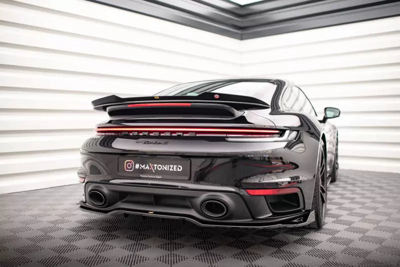 Maxton Design Heckspoiler Lippe für Porsche 911 Turbo S 992 Hochglanz schwarz – Ansicht 2